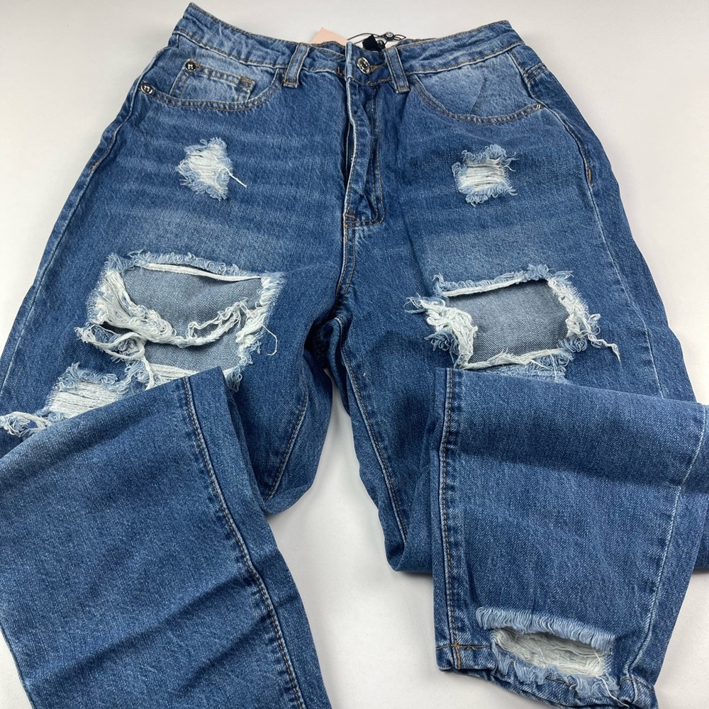 Missguided Petite Riot High Rise Ripped Jean - Picture 8 of 8